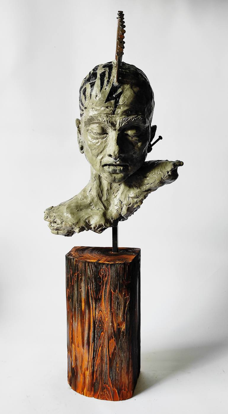 Original Figurative Portrait Sculpture by Elena Kraft