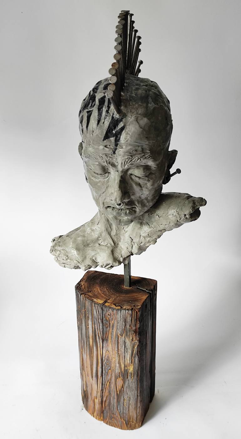 Original Figurative Portrait Sculpture by Elena Kraft