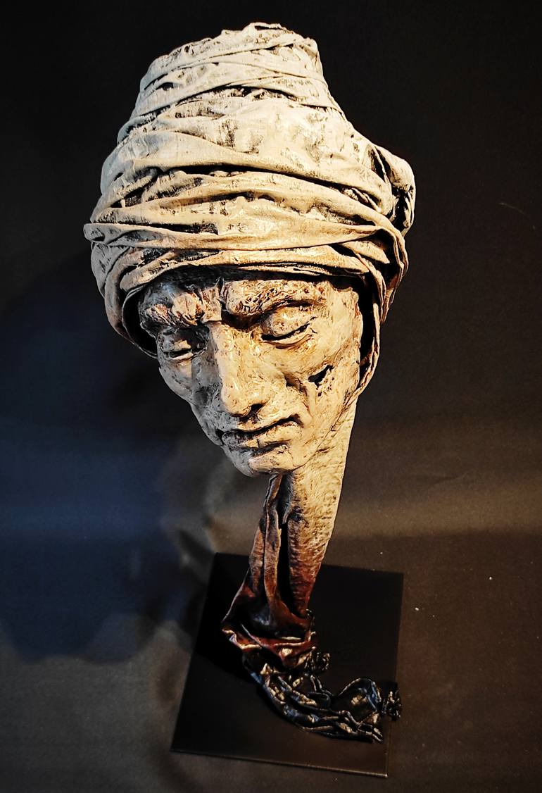 Original Expressionism Portrait Sculpture by Elena Kraft