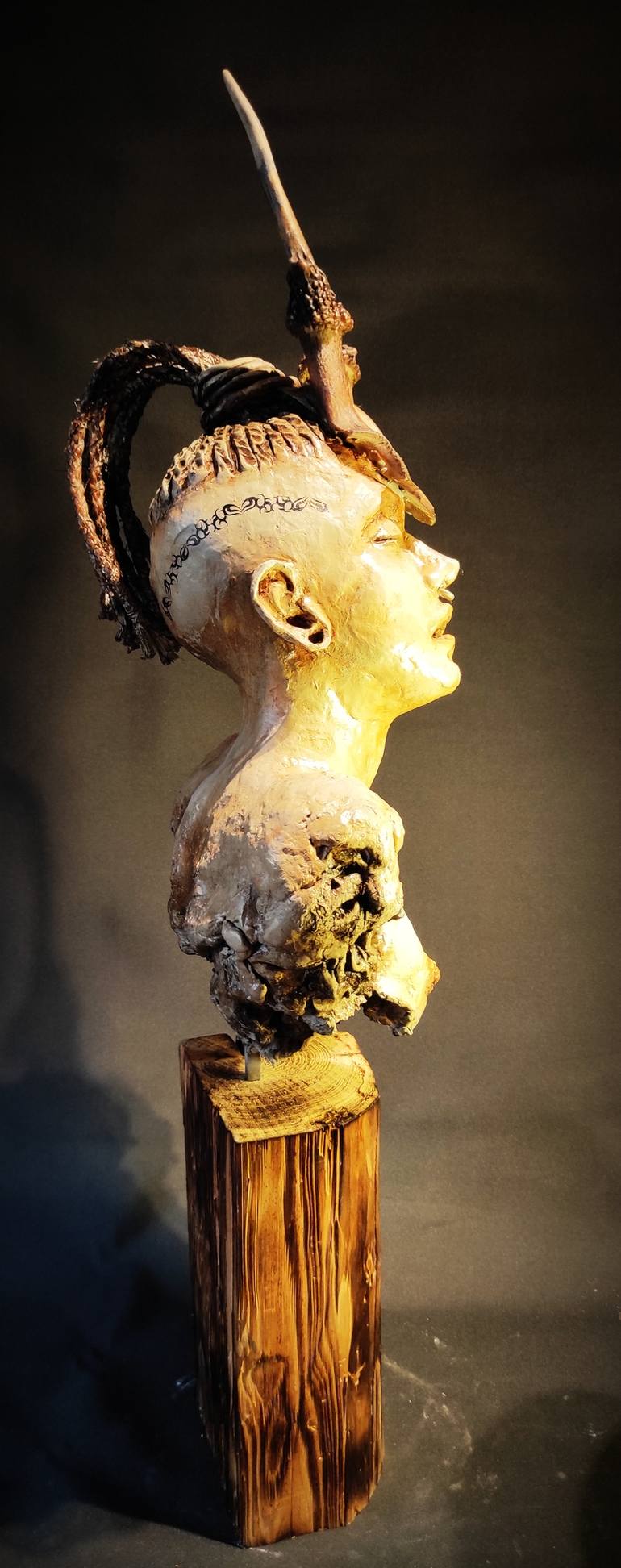 Original Figurative Portrait Sculpture by Elena Kraft