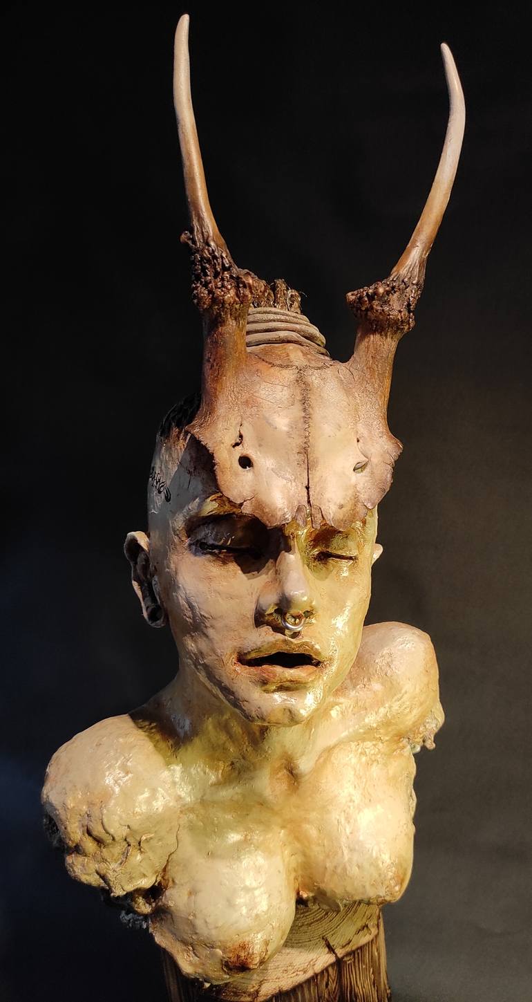 Original Figurative Portrait Sculpture by Elena Kraft