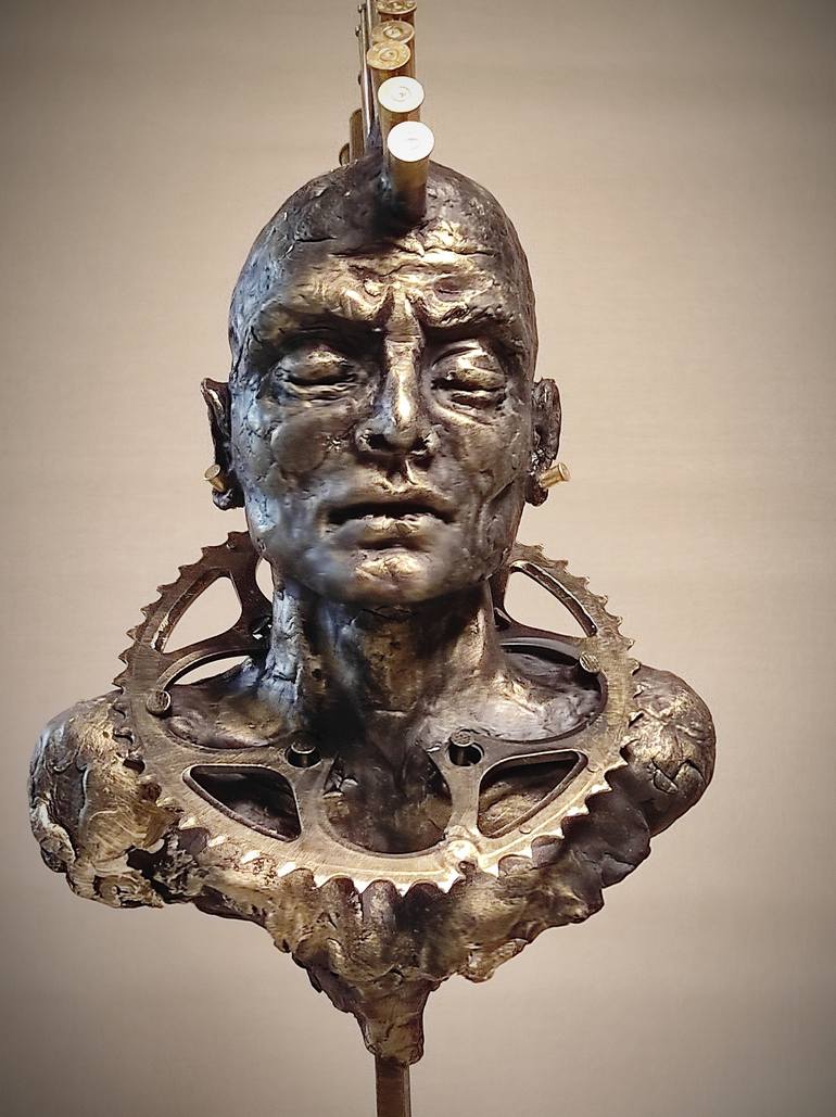 Original Figurative Portrait Sculpture by Elena Kraft