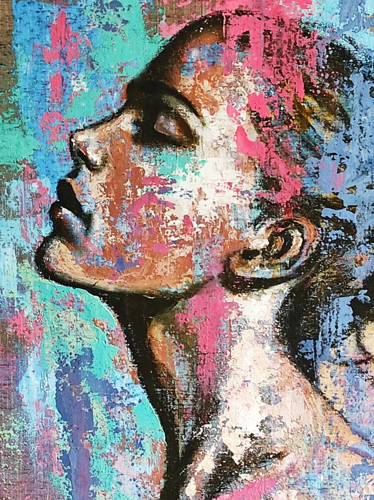 Original Expressionism People Painting by Elena Kraft