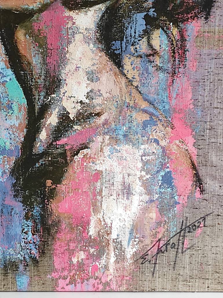 Original Expressionism People Painting by Elena Kraft
