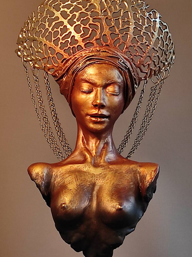 Original Figurative Portrait Sculpture by Elena Kraft