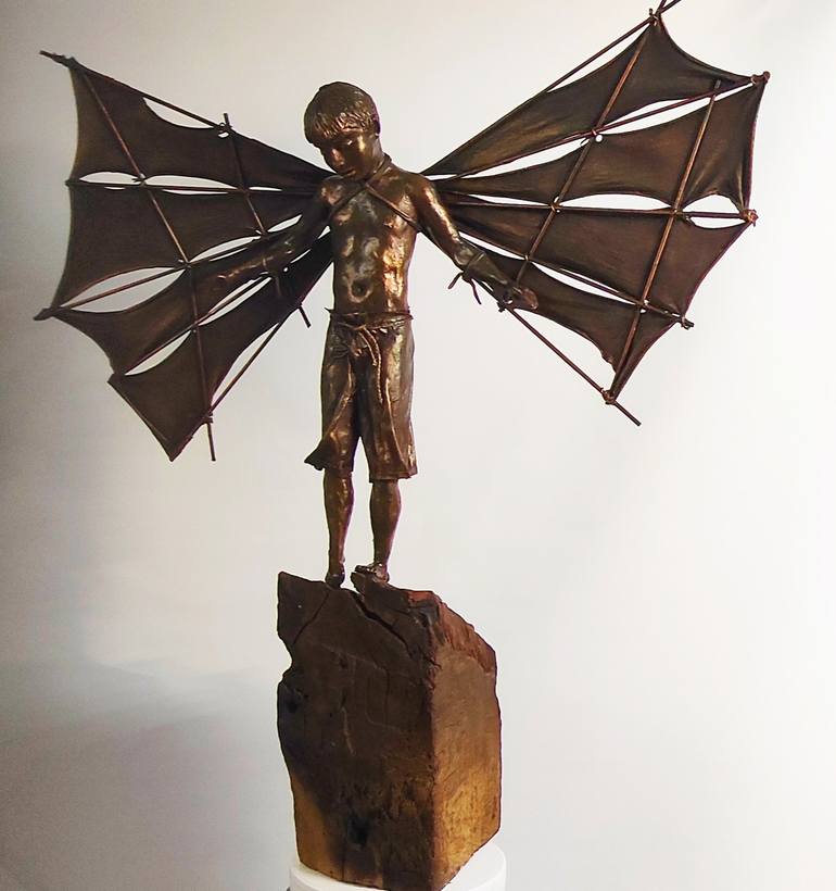 Original Figurative Children Sculpture by Elena Kraft