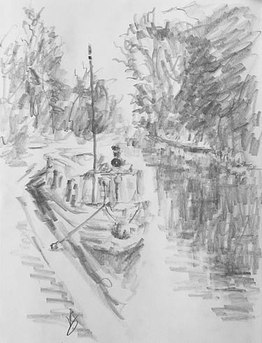 Original Fine Art Boat Drawings by Victoria General