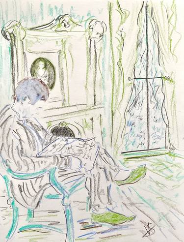 Original Figurative Interiors Drawings by Victoria General