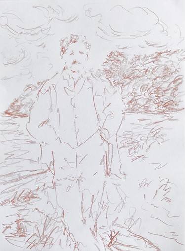 Original Expressionism Men Drawings by Victoria General