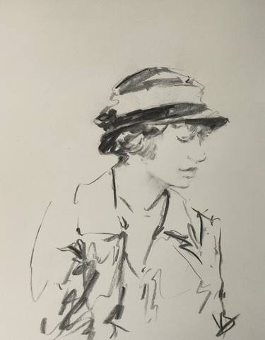 Original Expressionism Women Drawings by Victoria General