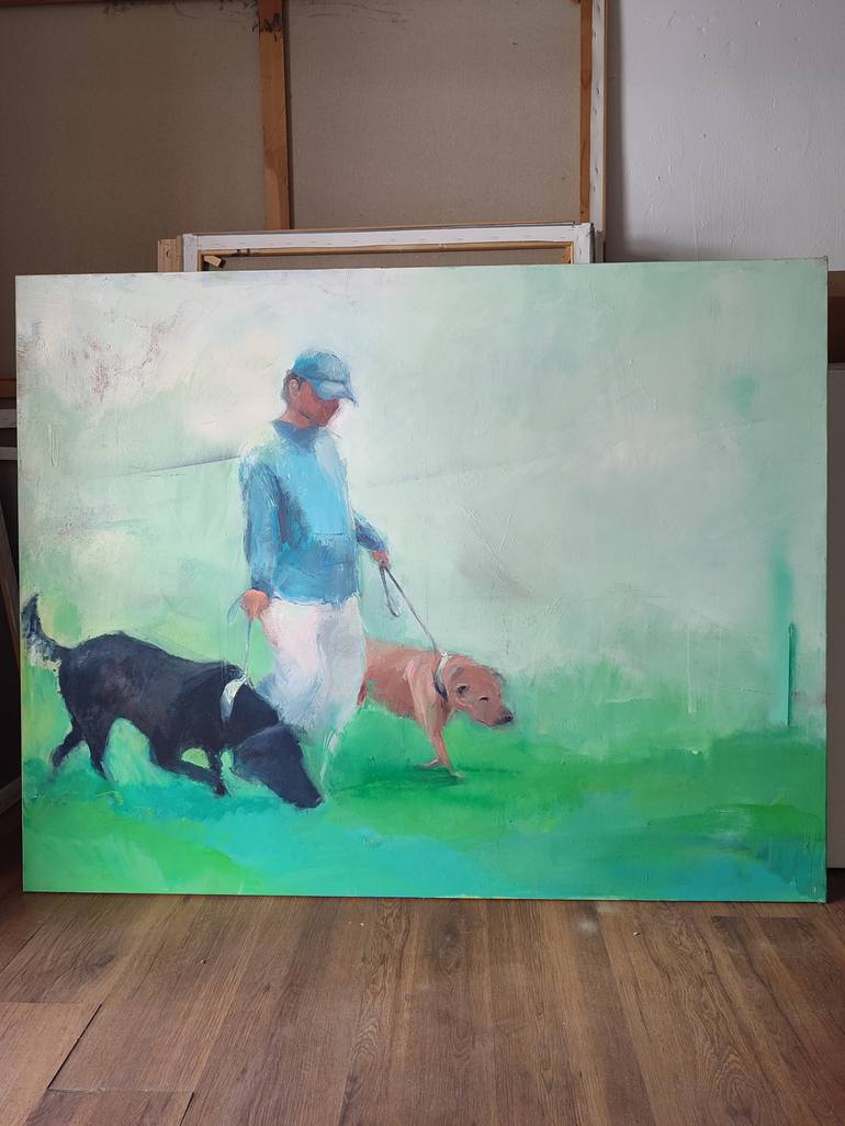 Original Expressionism Dogs Painting by Pilar Álvarez