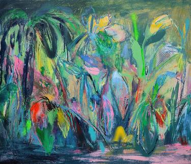 Original Abstract Expressionism Floral Paintings by Pilar Álvarez