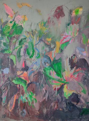 Original Abstract Expressionism Floral Paintings by Pilar Álvarez