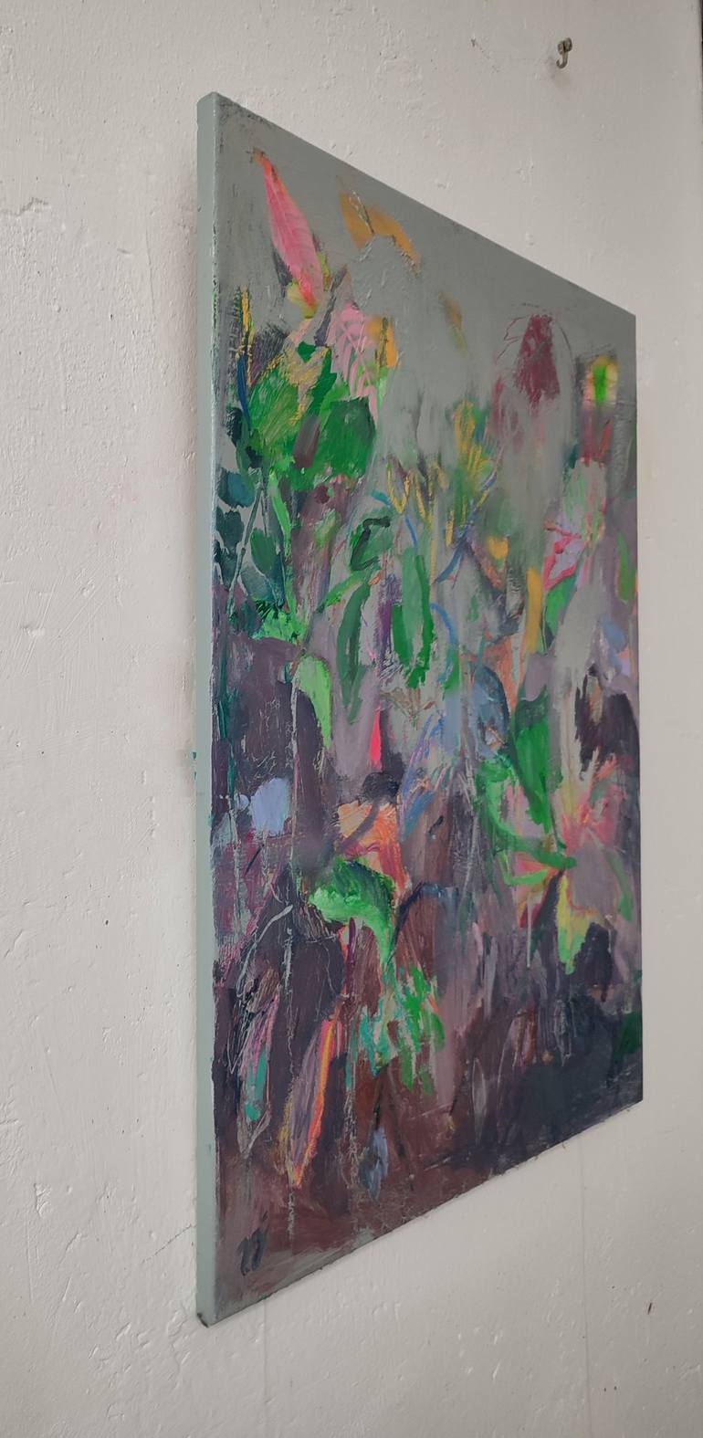 Original Abstract Expressionism Floral Painting by Pilar Álvarez