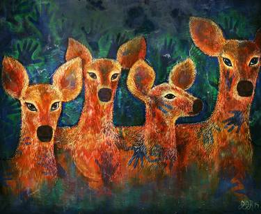 Original Abstract Animal Paintings by Aubrey Roemer