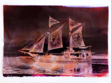 Print of Abstract Boat Mixed Media by Aubrey Roemer