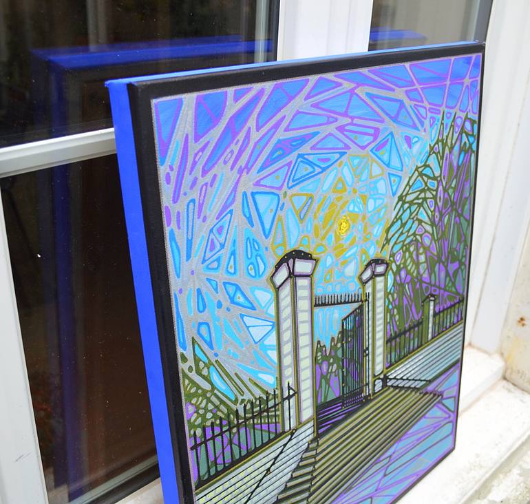 Original Abstract Architecture Painting by David Tomlin