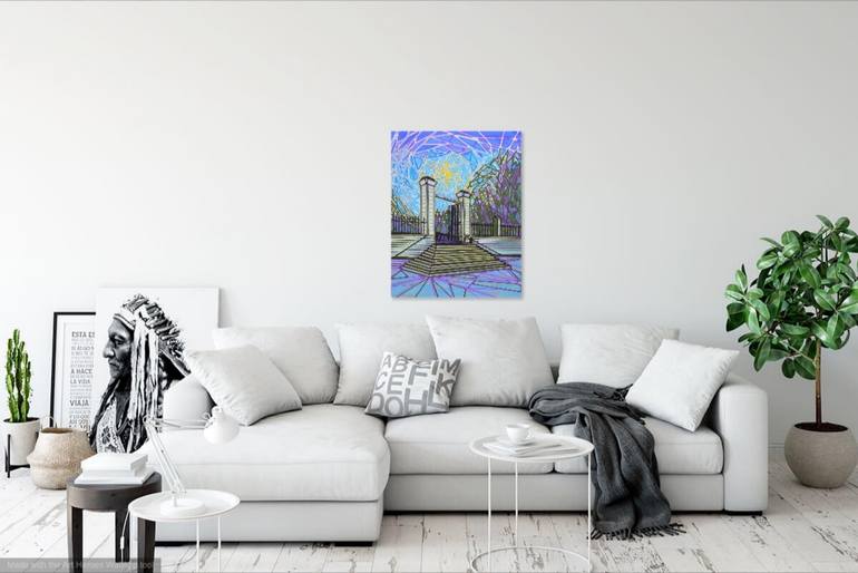 Original Abstract Architecture Painting by David Tomlin