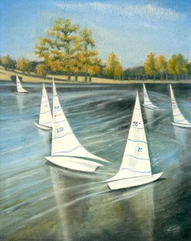 Original Impressionism Boat Paintings by David Tomlin