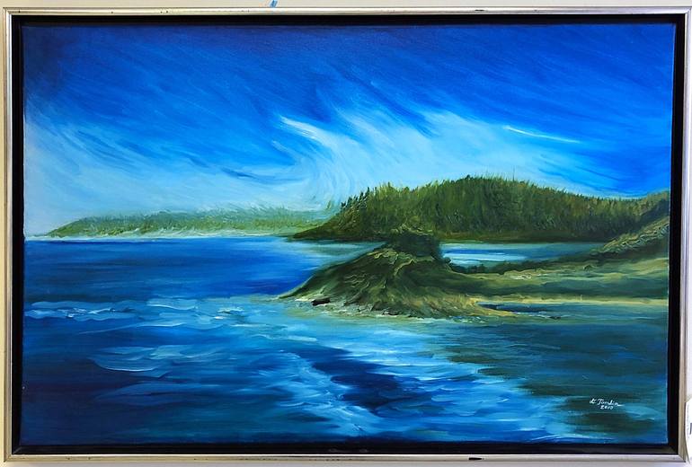 Original Impressionism Seascape Painting by David Tomlin