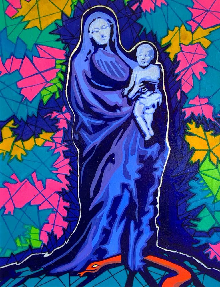 La Vierge Marie Et Jesus Painting By David Tomlin Saatchi Art