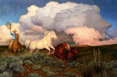 Print of Fine Art Horse Paintings by Gene C. Stewart