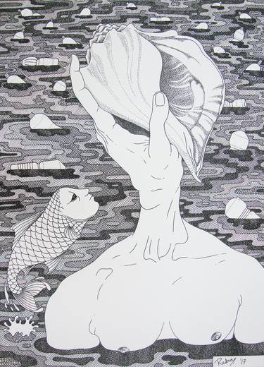 Original Contemporary Water Drawings by Rudra Kishore Mandal