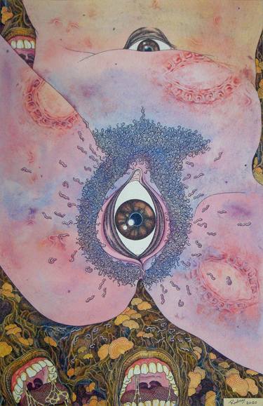Original Figurative Women Mixed Media by Rudra Kishore Mandal