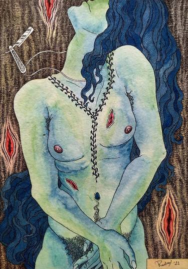 Original Surrealism Body Mixed Media by Rudra Kishore Mandal