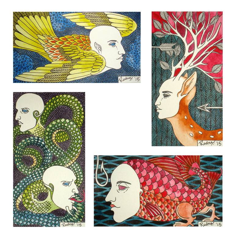 Original Conceptual Political Paintings by Rudra Kishore Mandal