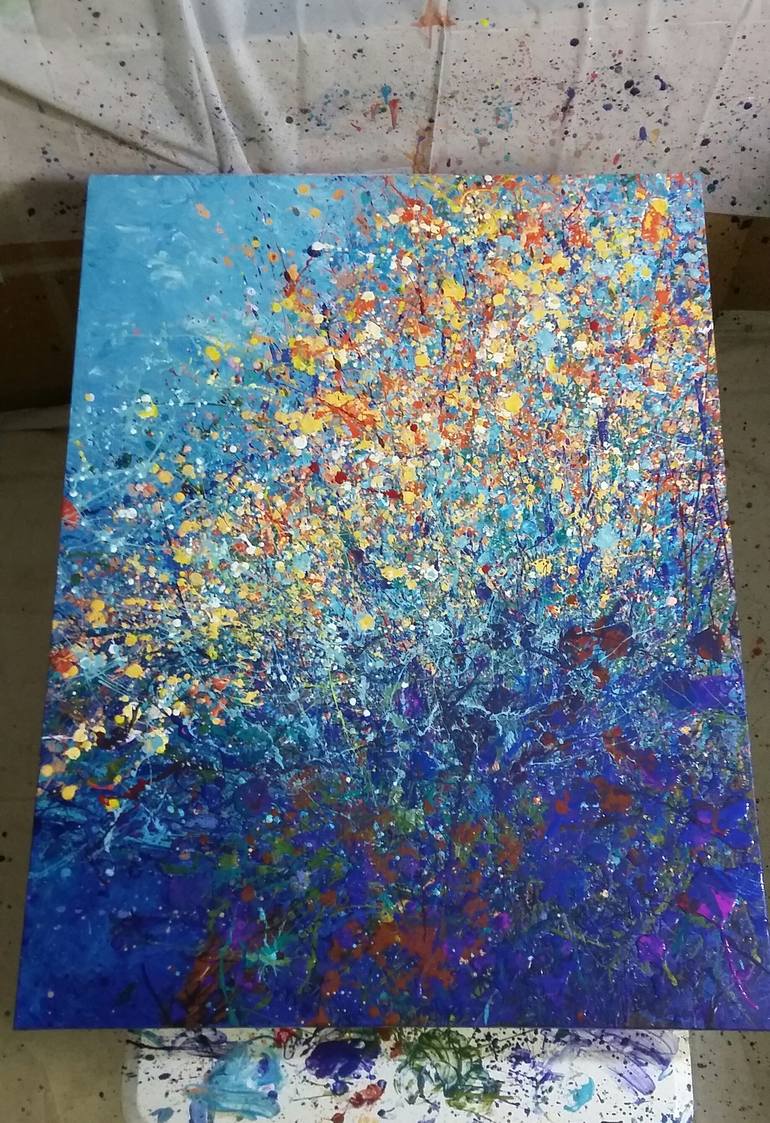 Original Art Deco Abstract Painting by En Chuen Soo