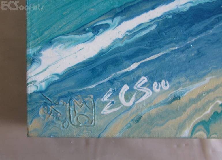 Original Abstract Seascape Painting by En Chuen Soo