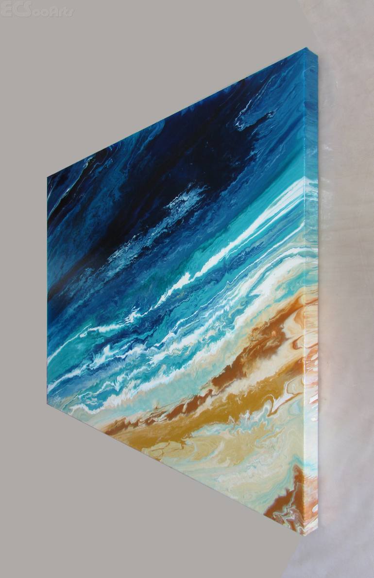 Original Abstract Seascape Painting by En Chuen Soo