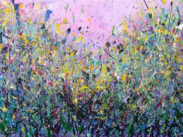 Original Abstract Expressionism Floral Paintings by En Chuen Soo