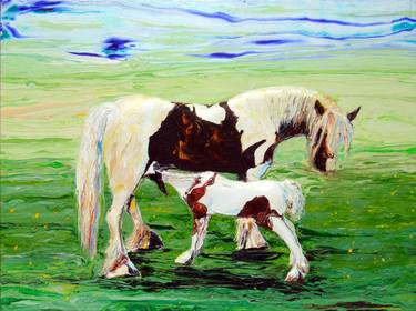 Original Abstract Horse Paintings by En Chuen Soo