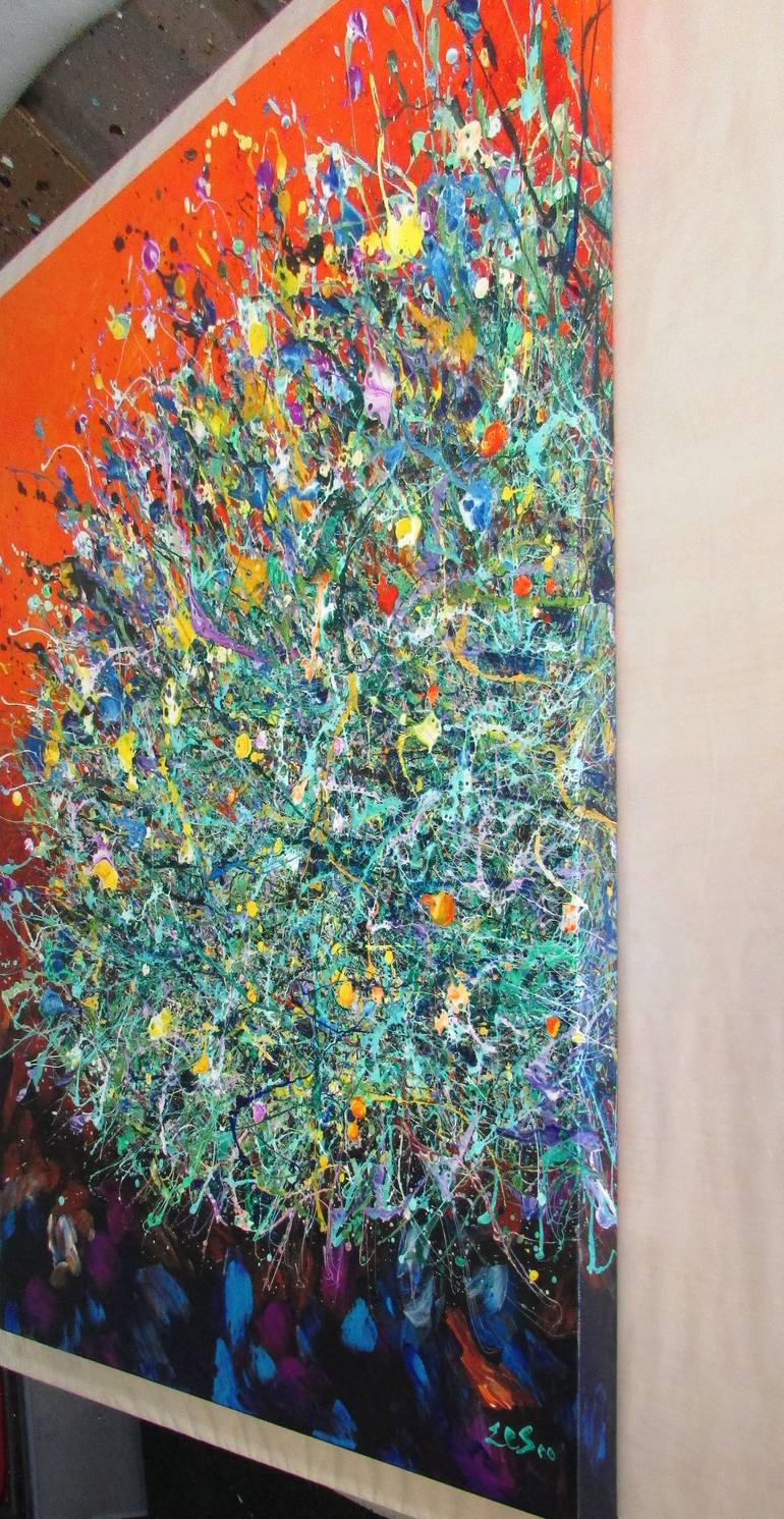 Original Abstract Expressionism Abstract Painting by En Chuen Soo