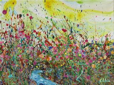 Original Abstract Floral Paintings by En Chuen Soo