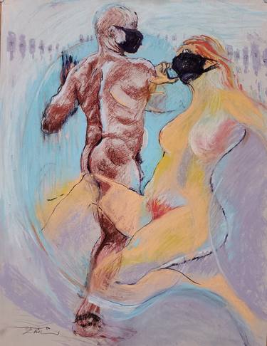 Original Abstract Expressionism Political Drawing by Yuming Zhu