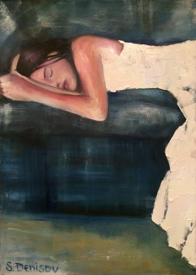 Original Figurative Women Painting by Sergey Denisov
