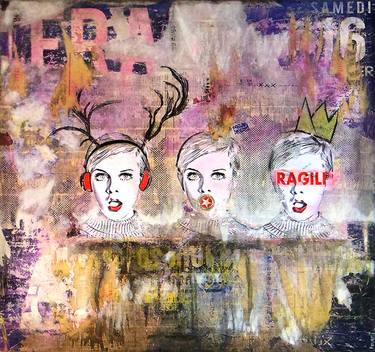 Print of Street Art Women Mixed Media by Sandrine Robert