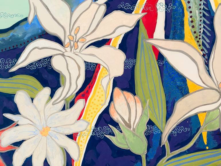 Original Art Deco Nature Painting by Yuko Nogami Taylor
