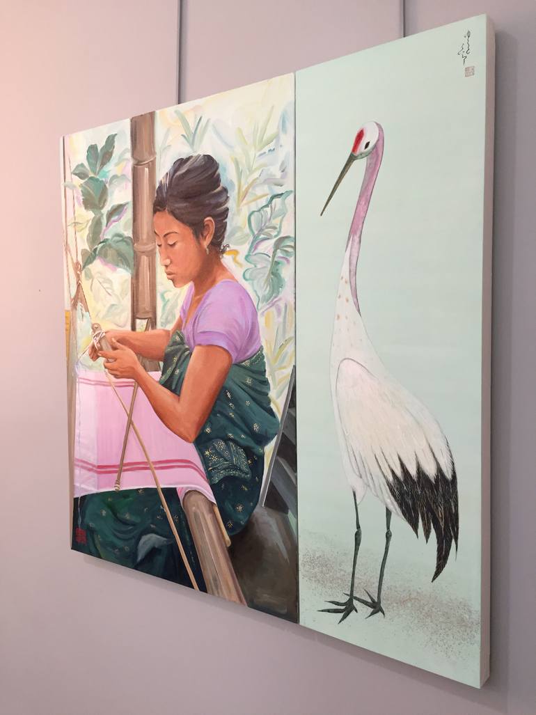 Original Expressionism People Painting by Yuko Nogami Taylor