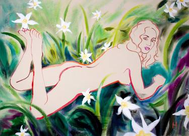 Original Contemporary Nude Paintings by Hazel Miller