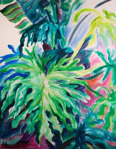 Original Expressionism Botanic Paintings by Hazel Miller