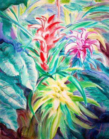 Original Abstract Expressionism Botanic Paintings by Hazel Miller