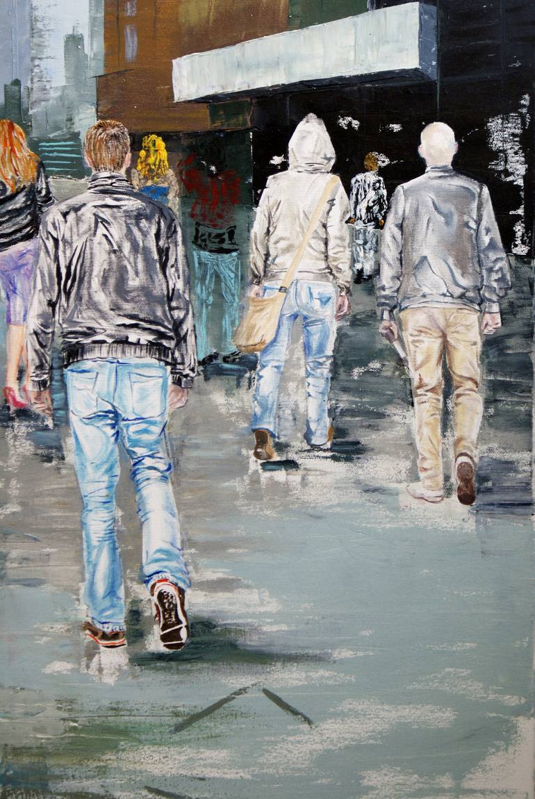 Original Figurative People Painting by Livia Geambasu