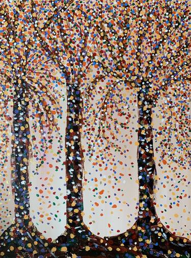 Original Abstract Tree Paintings by Riky van Deursen