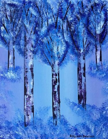 Original Abstract Tree Paintings by Riky van Deursen