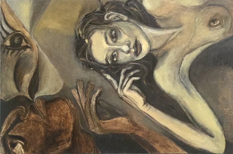 Original Nude Painting by Monika Malgorzata Gabrys
