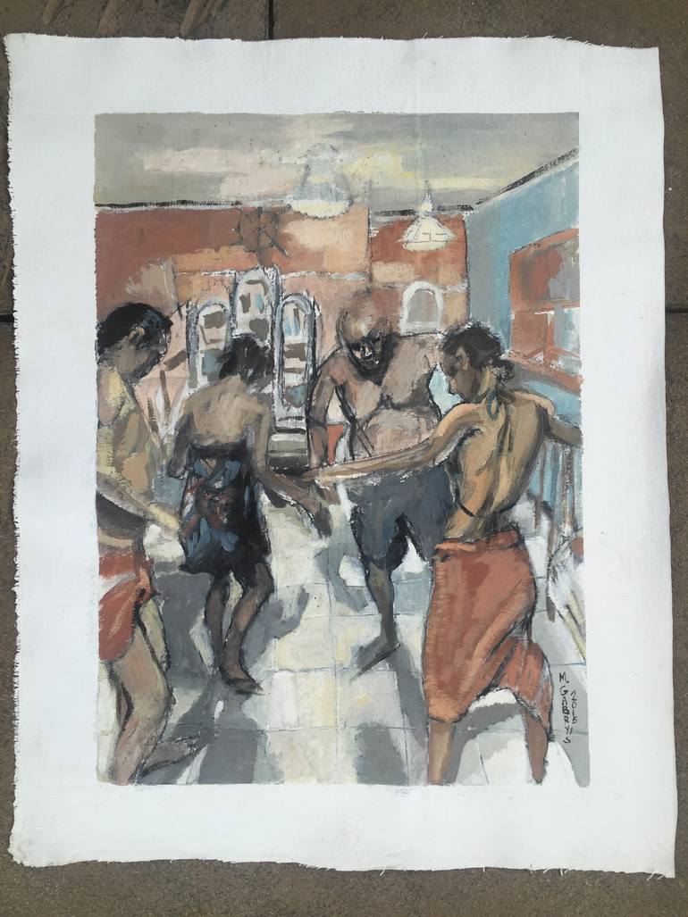 Original Figurative People Painting by Monika Malgorzata Gabrys